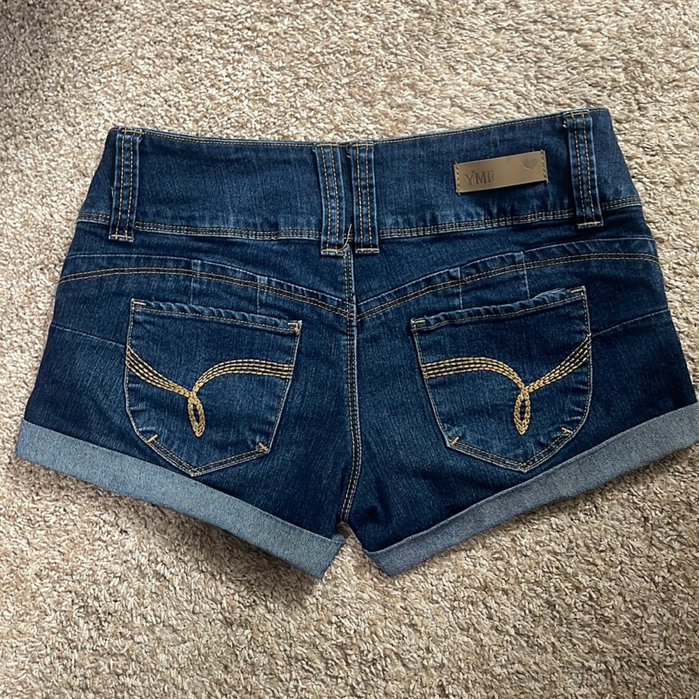 Low Rise Blue Denim Short Shorts